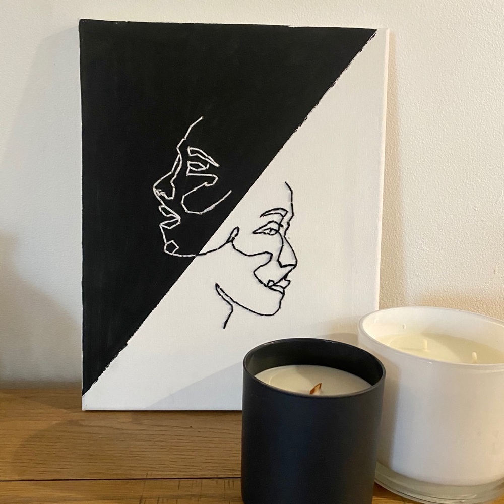 Handmade abstract faces